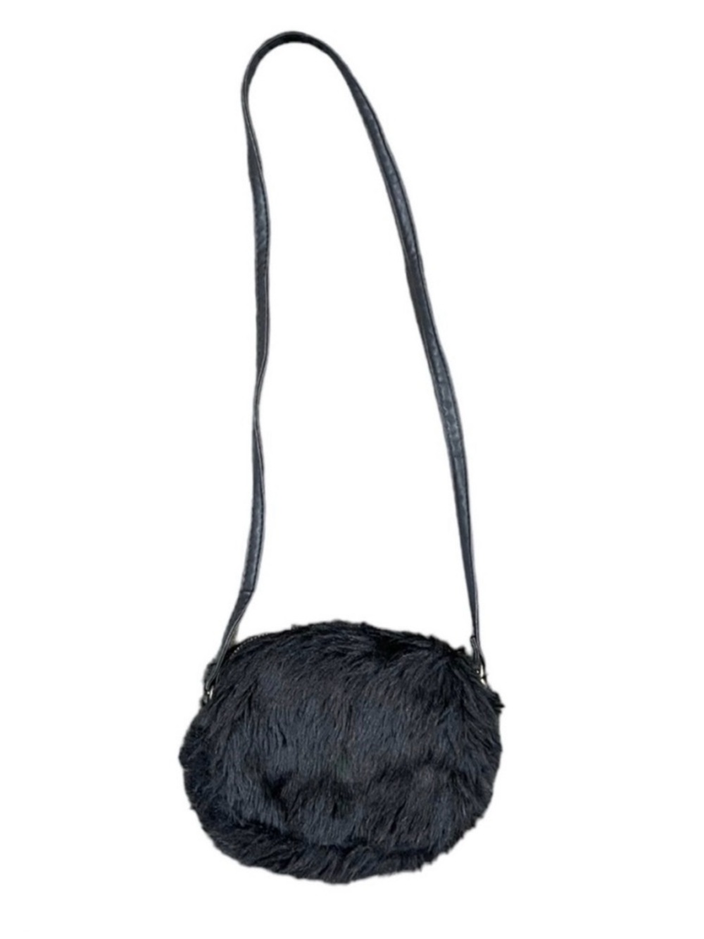 KAPPAHL Black Faux Fur Small Mini Shoulder Bag